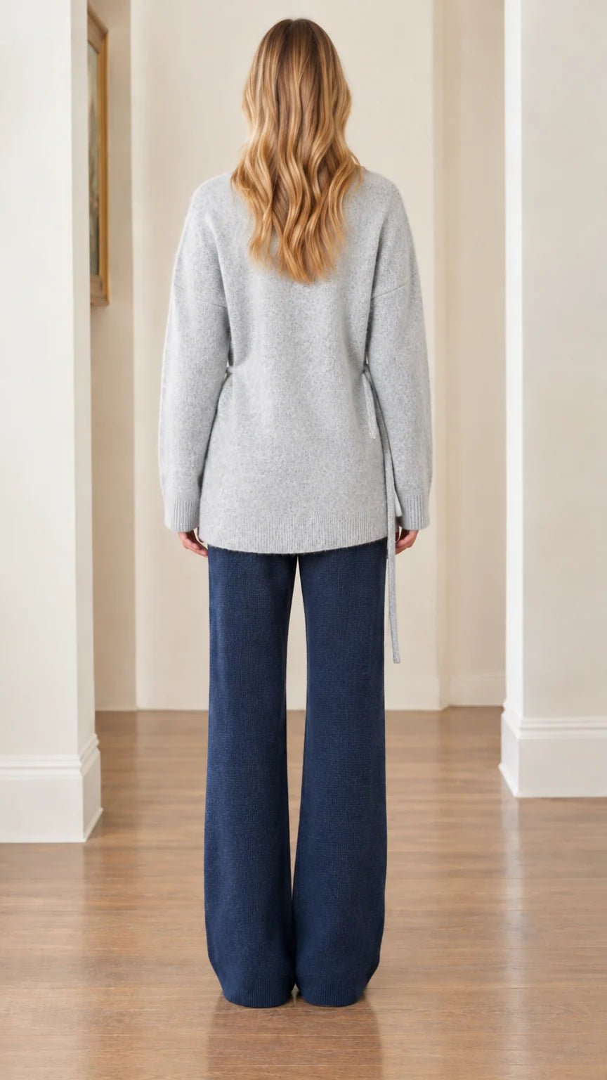 Women's Asymmetrical Side-Tie Wrap Tunic Knit Sweater