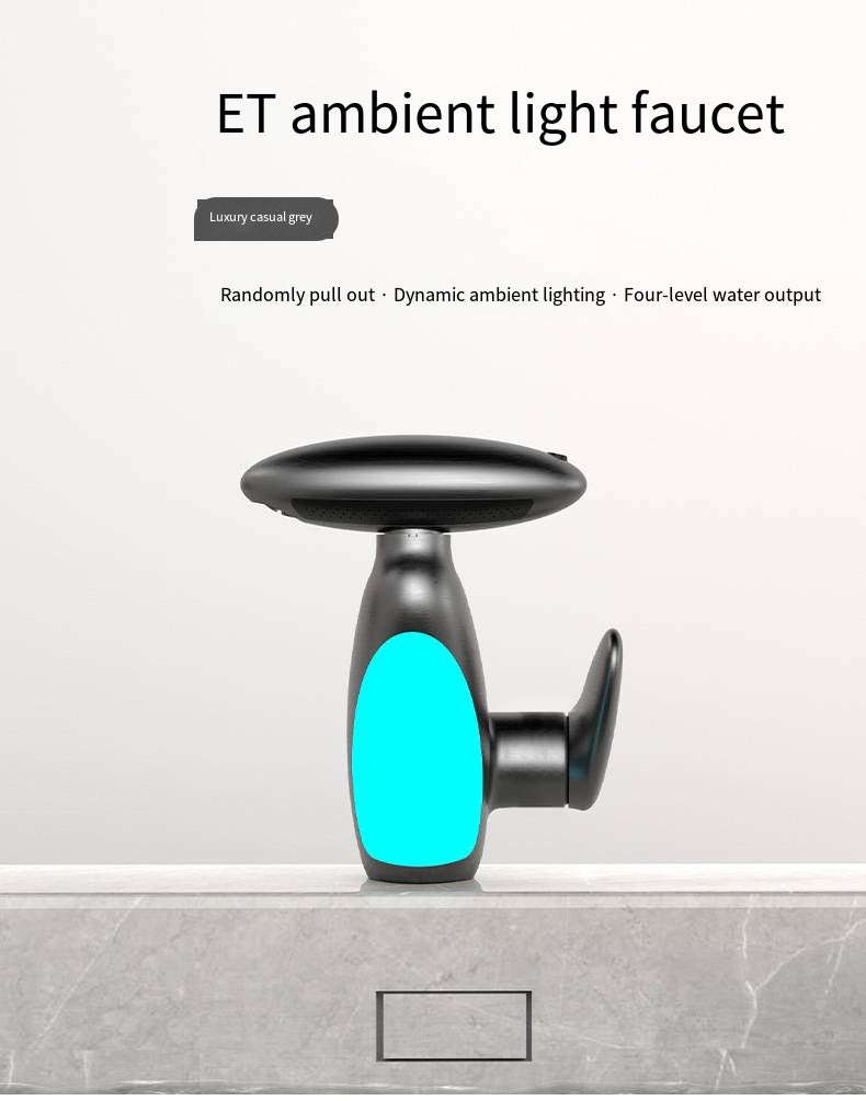 Rotatable LED Pull Out Bathroom Sink Faucet