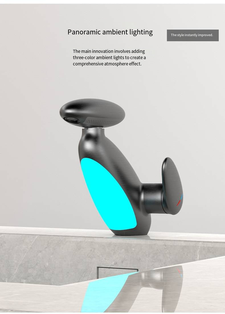 Rotatable LED Pull Out Bathroom Sink Faucet