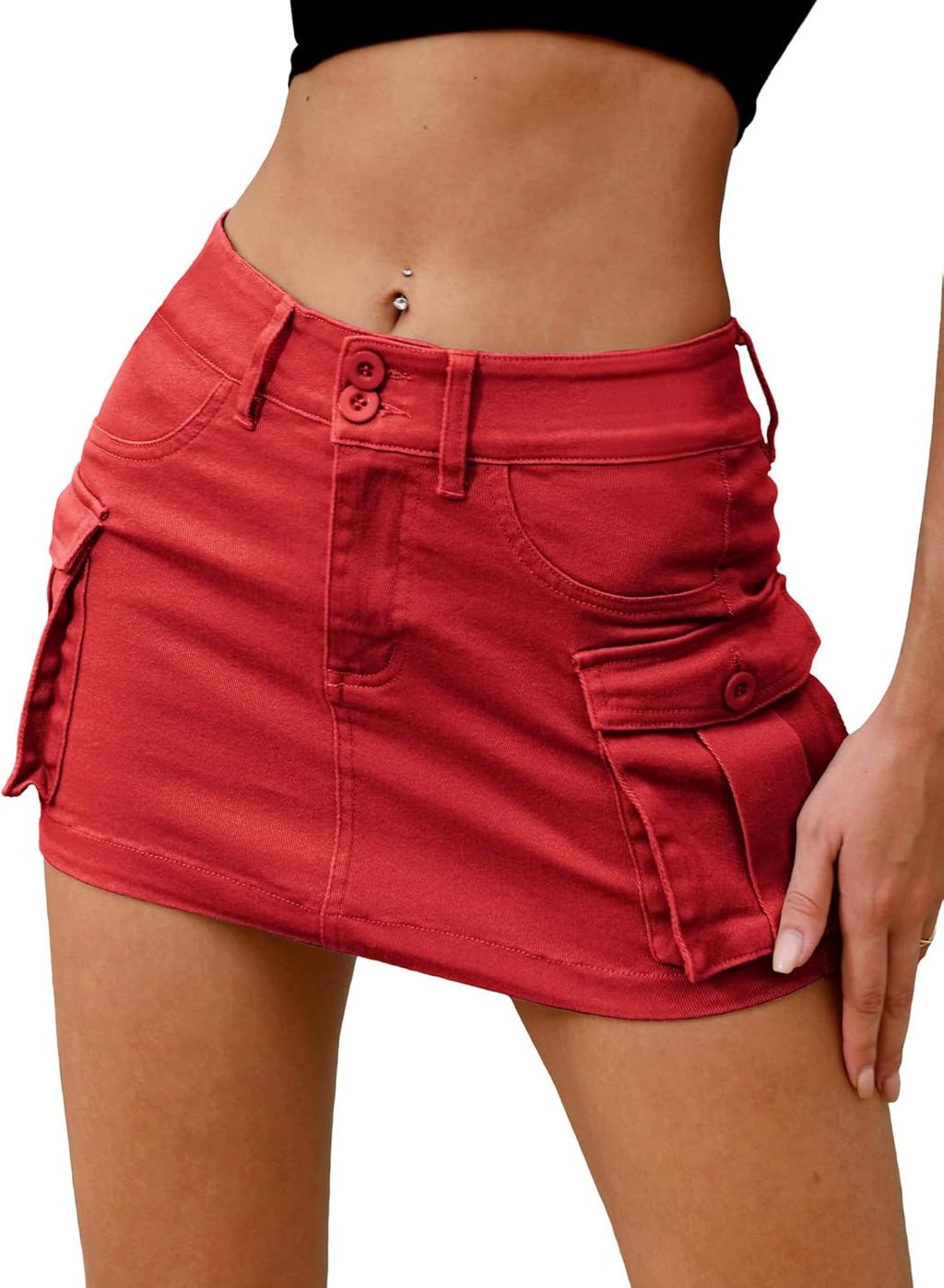 High Waist Denim Skort for Women Y2K Bodycon Mini Jean Skirt Shorts