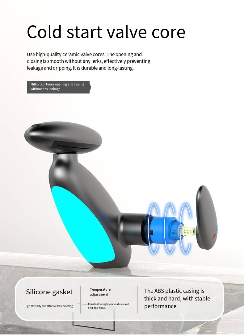 Rotatable LED Pull Out Bathroom Sink Faucet