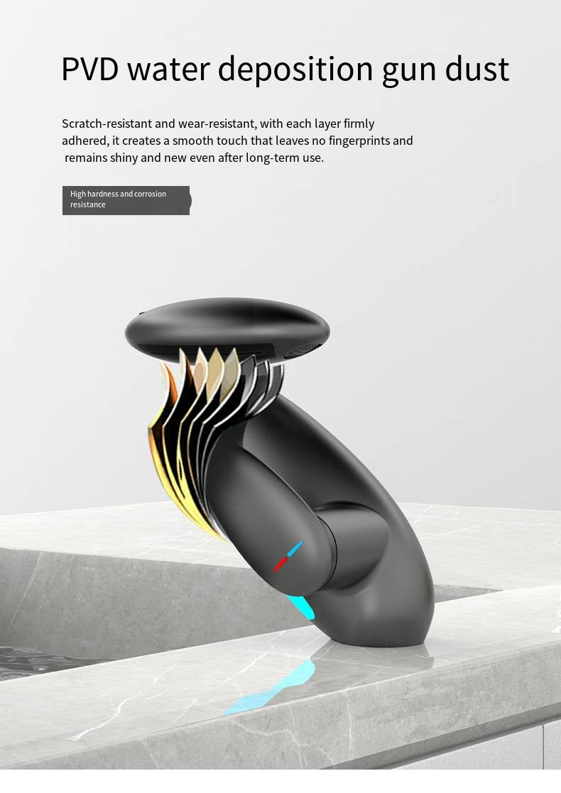 Rotatable LED Pull Out Bathroom Sink Faucet