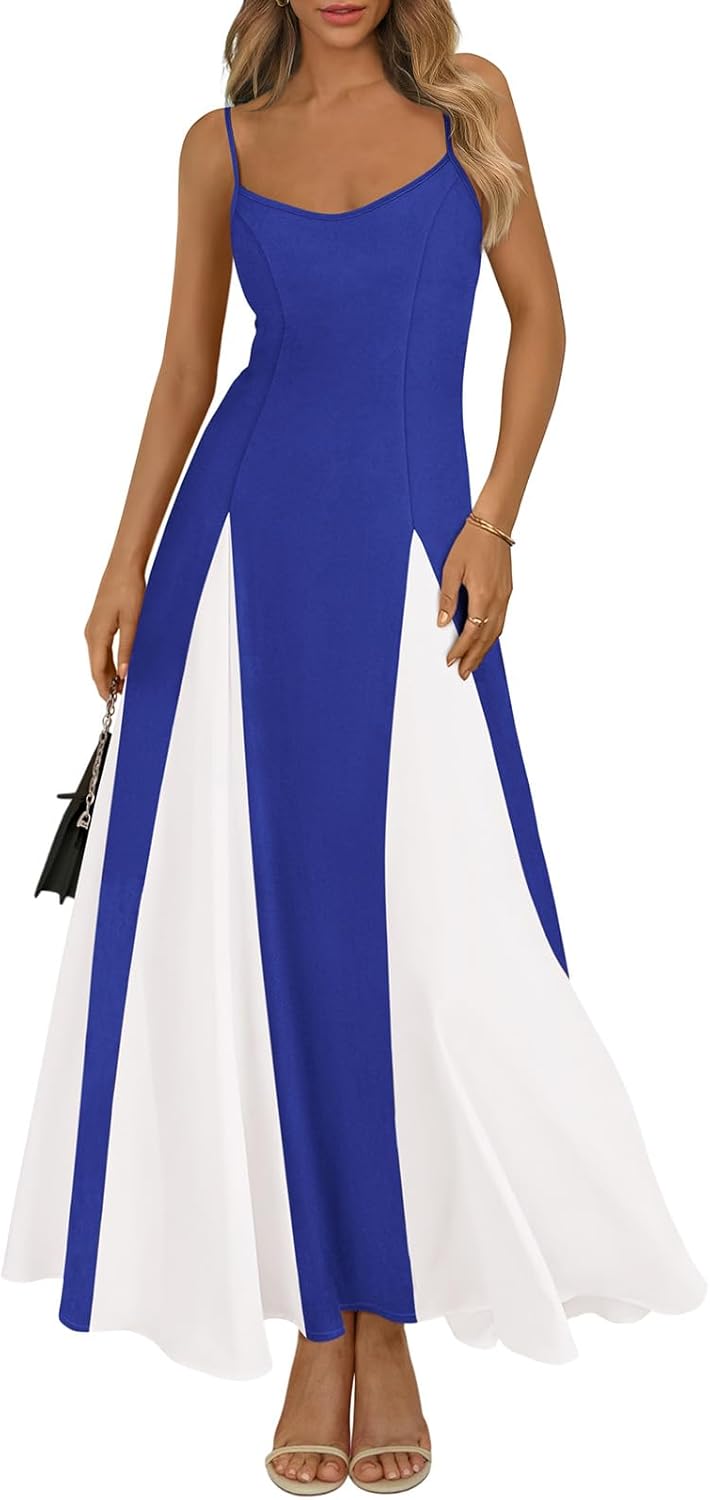 Backless Flowy Maxi Dress Spaghetti Strap Sundress