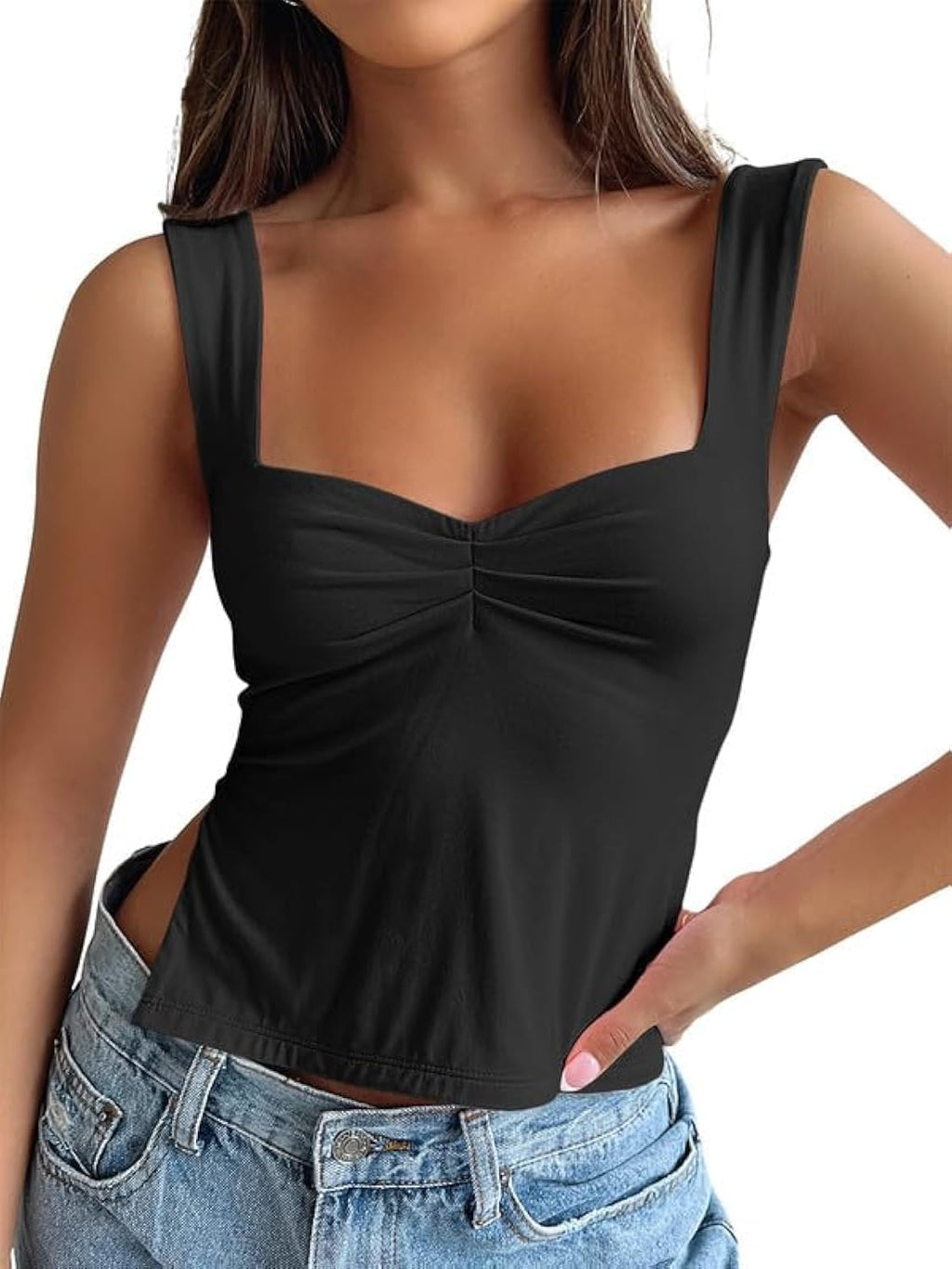 Double Lined Backless Crop Tank Top Women Y2K Summer Top