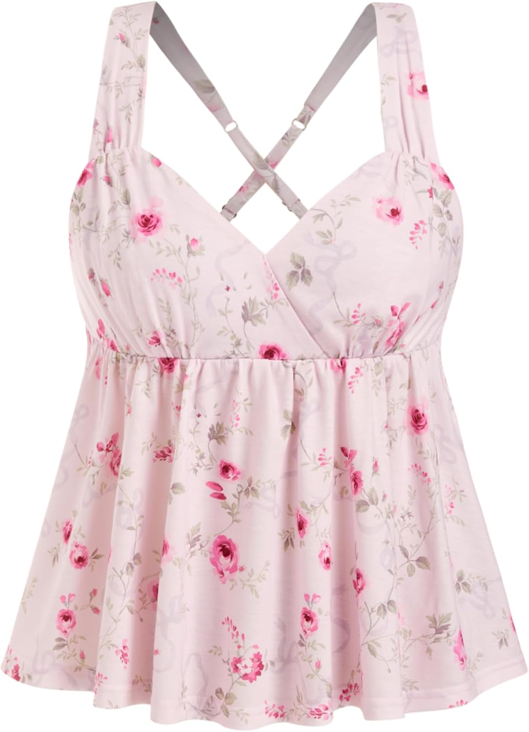 Peplum Y2K Babydoll Cami Top