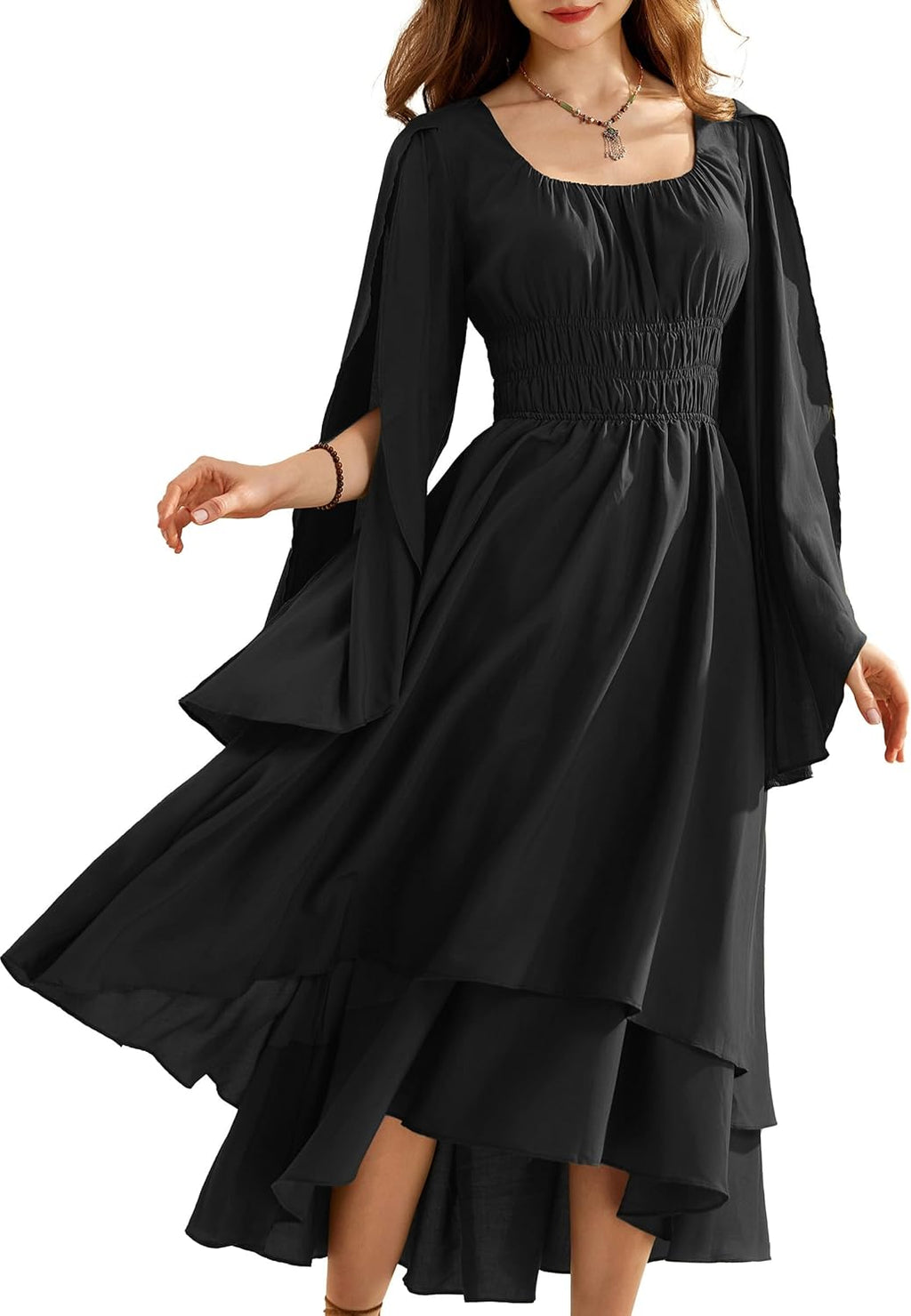 Medieval Vintage High Low Hem Women Corset Dress