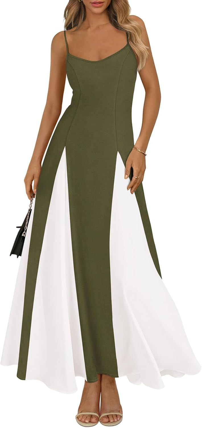 Backless Flowy Maxi Dress Spaghetti Strap Sundress