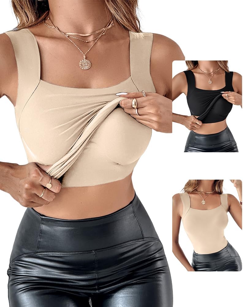 Sleeveless U Neck Shapewear Tank Top with Padded Bra