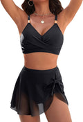 High Waisted Two Piece Bikini Tummy Control Tie Knot Swimwear