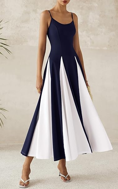 Backless Flowy Maxi Dress Spaghetti Strap Sundress
