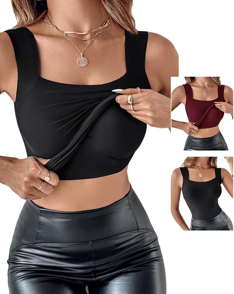 Sleeveless U Neck Shapewear Tank Top with Padded Bra