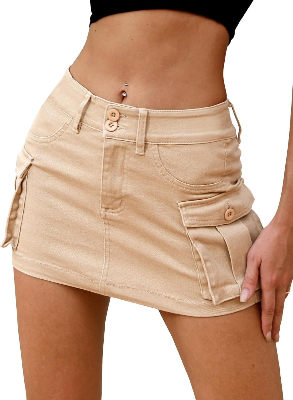 High Waist Denim Skort for Women Y2K Bodycon Mini Jean Skirt Shorts