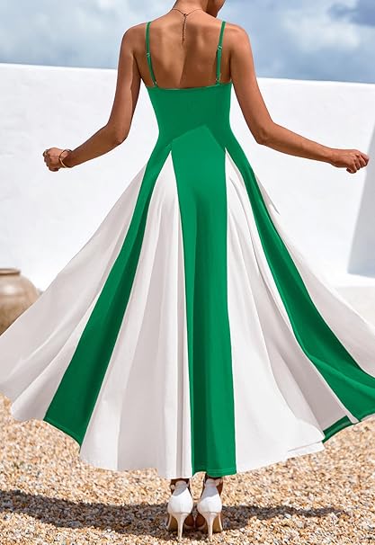 Backless Flowy Maxi Dress Spaghetti Strap Sundress