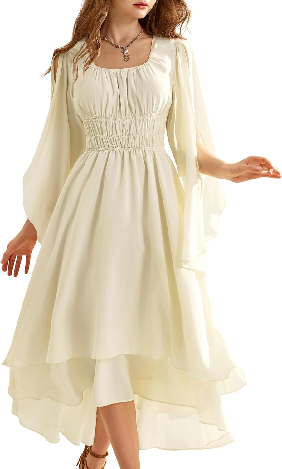 Medieval Vintage High Low Hem Women Corset Dress
