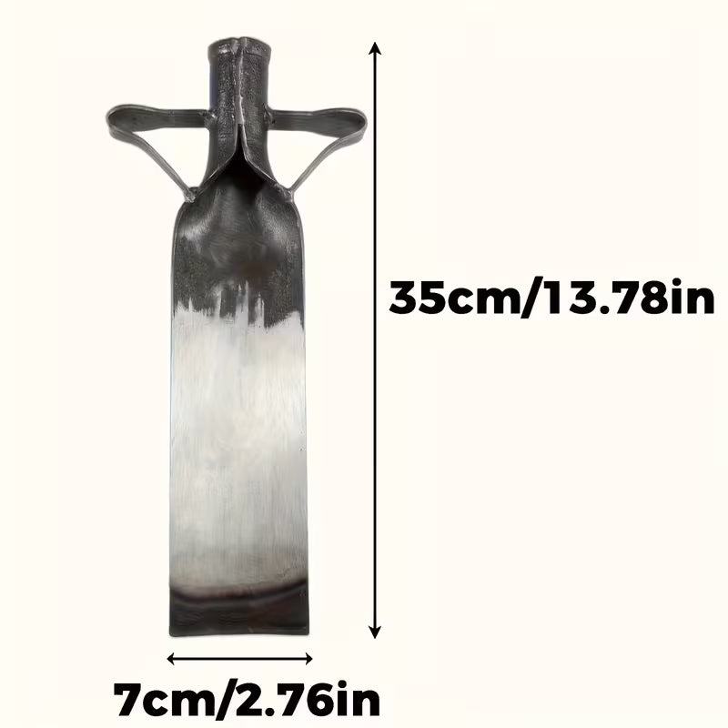 Non-Electric Manual Digging Shovel Heavy-Duty Manganese Steel Thickened Blade Quenched Hardened Edge Solid Wood Handle Welded Solid Structure Suitable for Root Breaking, Soil Loosening Agricultural Farm Tree Planting And Transplanting Tools
