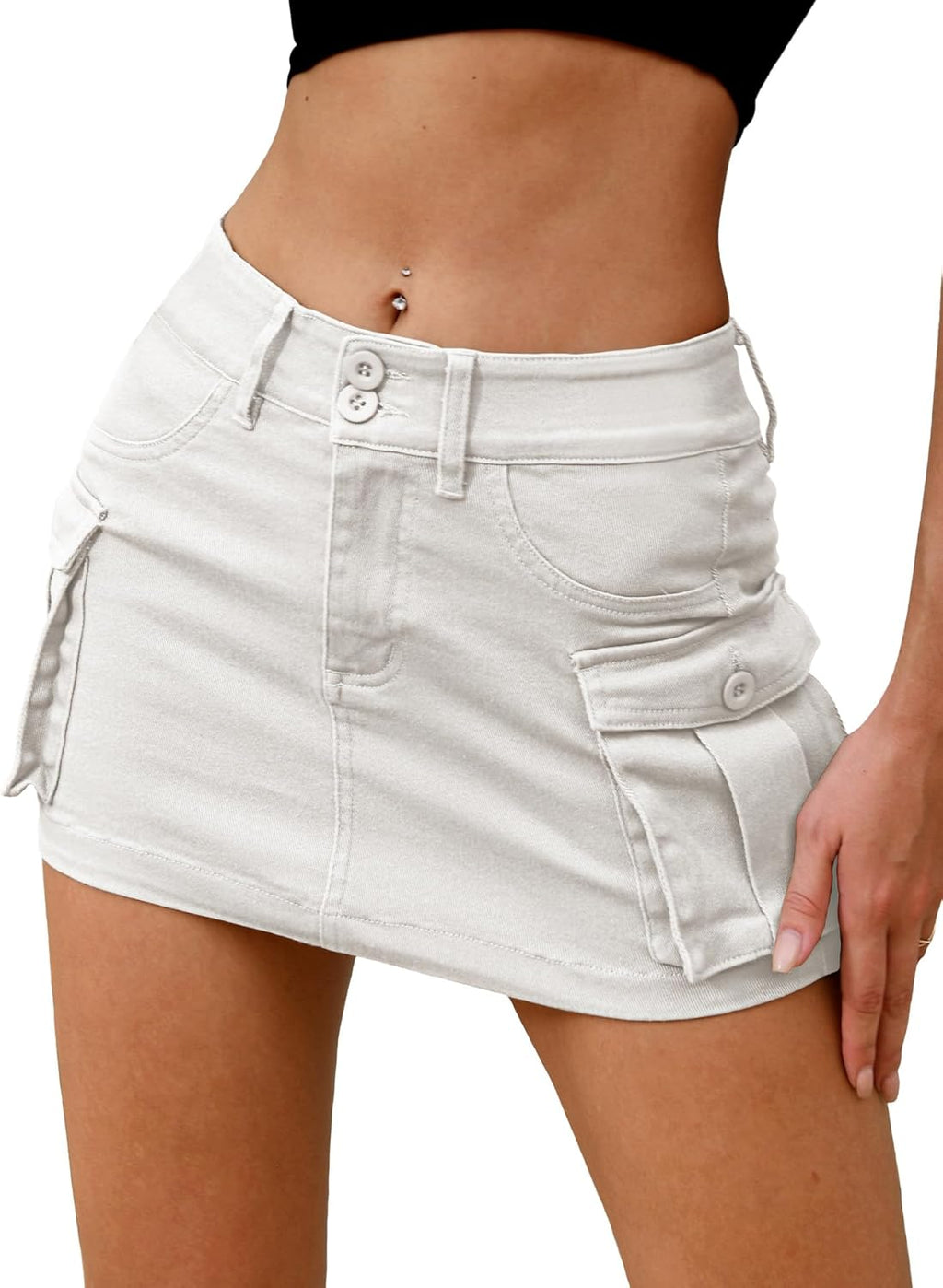 High Waist Denim Skort for Women Y2K Bodycon Mini Jean Skirt Shorts