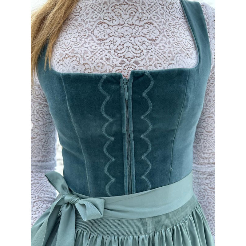Women German Classic Long Dirndl Dress Festival Party Outfit