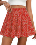 Floral High Waist Tiered Mini Skort With Shorts