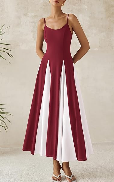 Backless Flowy Maxi Dress Spaghetti Strap Sundress