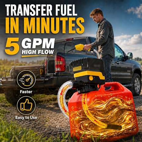 Cordless Auto-Stop Fuel Transfer Pump, Fits 20V/18V Batteries
