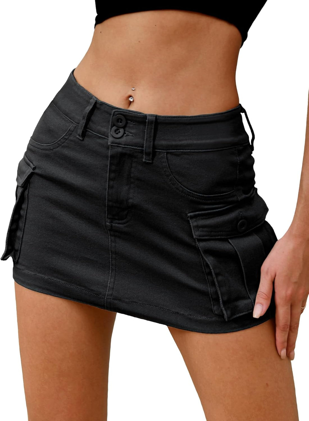 High Waist Denim Skort for Women Y2K Bodycon Mini Jean Skirt Shorts