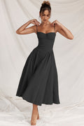 Cami Waisted Flared Swing Maxi Dress