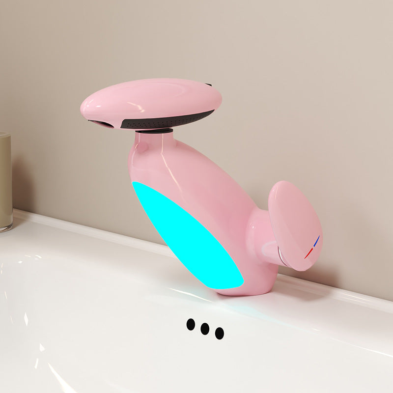Rotatable LED Pull Out Bathroom Sink Faucet