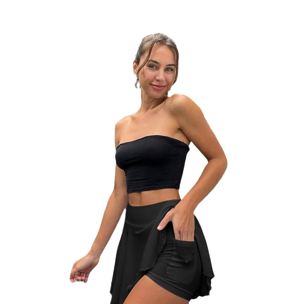 Fake Two-Piece Sports Skort for Yoga Tennis