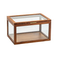 Walnut Glass Desktop Tea Dustproof Cabinet