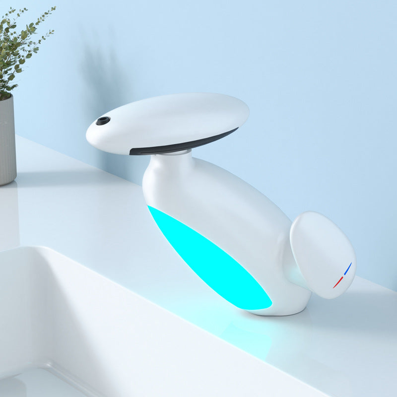 Rotatable LED Pull Out Bathroom Sink Faucet