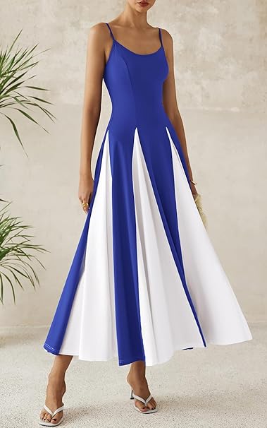 Backless Flowy Maxi Dress Spaghetti Strap Sundress