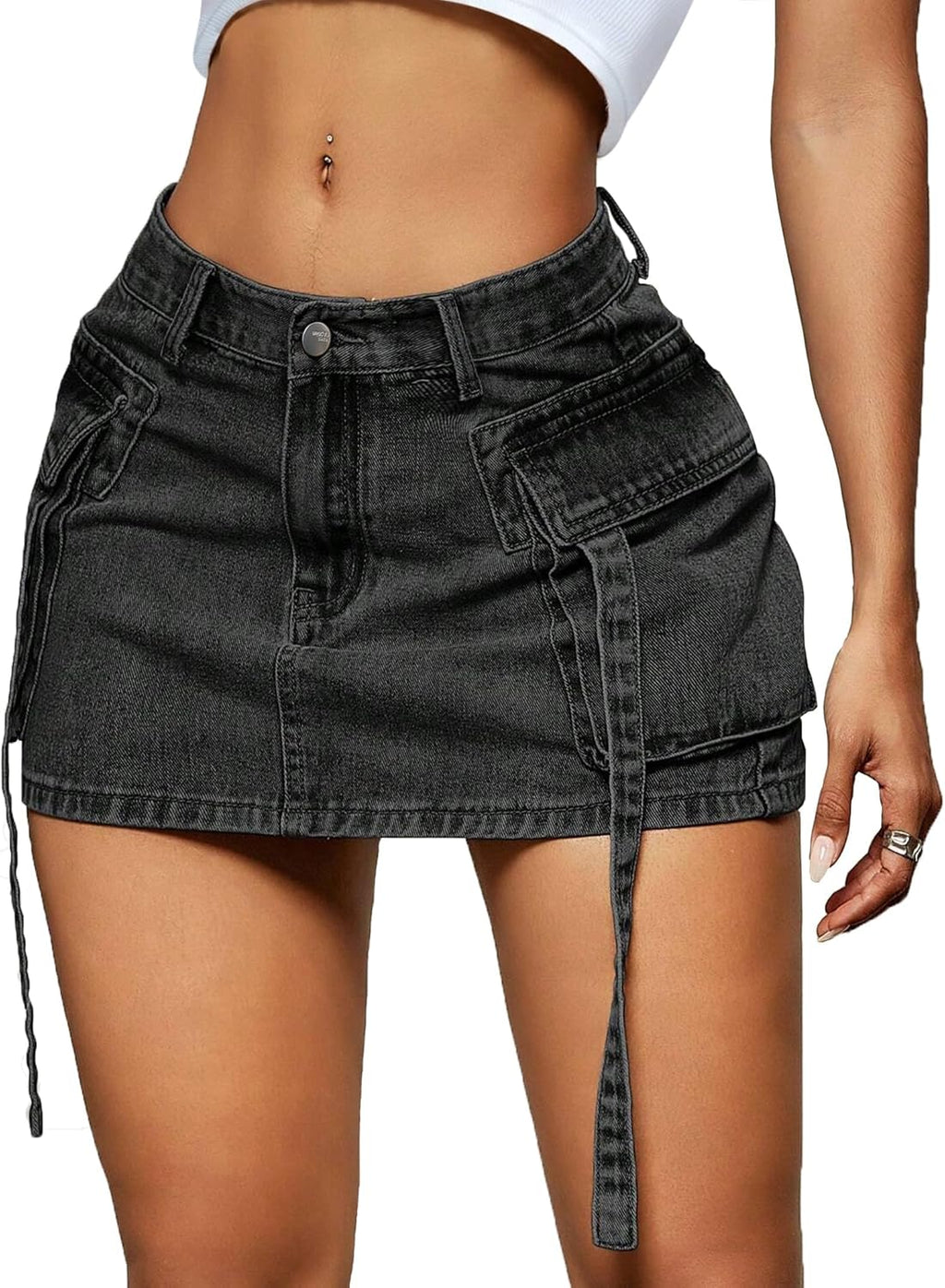Women Pocket Design Jean Mini Skirt