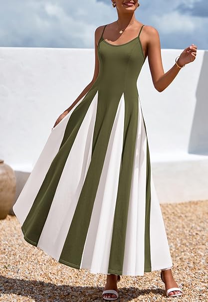 Backless Flowy Maxi Dress Spaghetti Strap Sundress