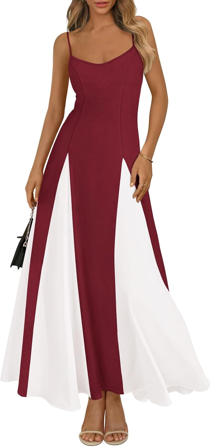 Backless Flowy Maxi Dress Spaghetti Strap Sundress