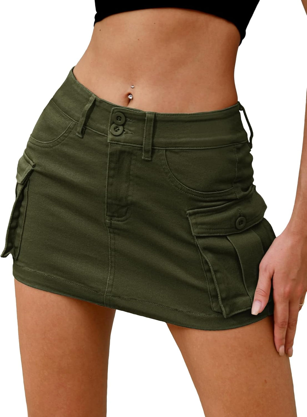 High Waist Denim Skort for Women Y2K Bodycon Mini Jean Skirt Shorts