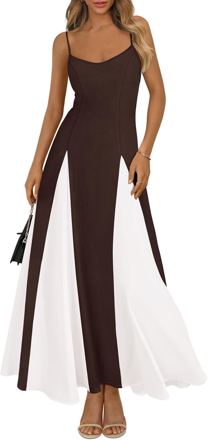 Backless Flowy Maxi Dress Spaghetti Strap Sundress