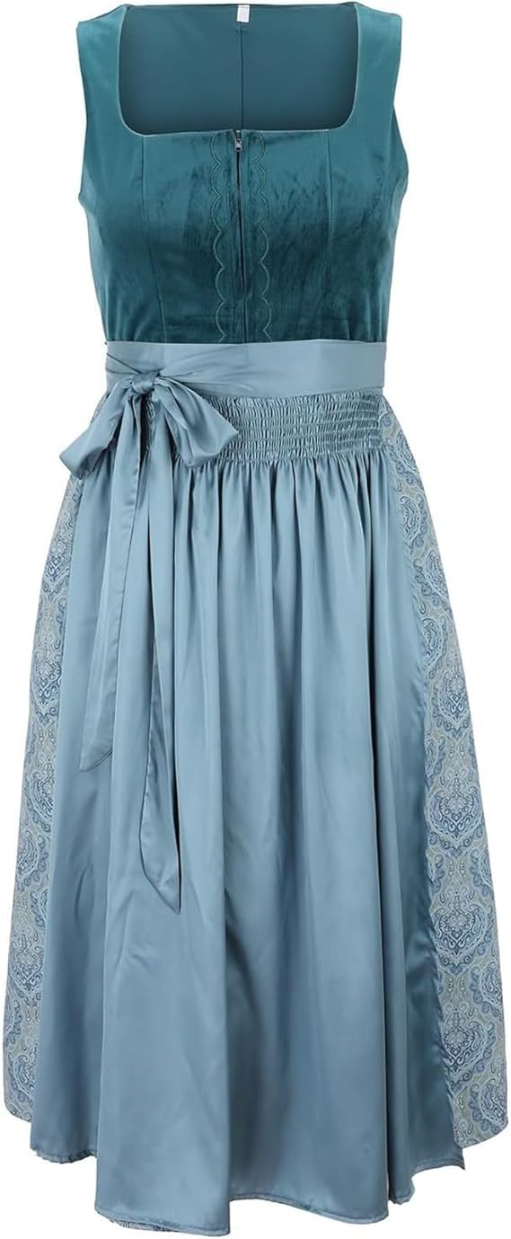 Women German Classic Long Dirndl Dress Festival Party Outfit