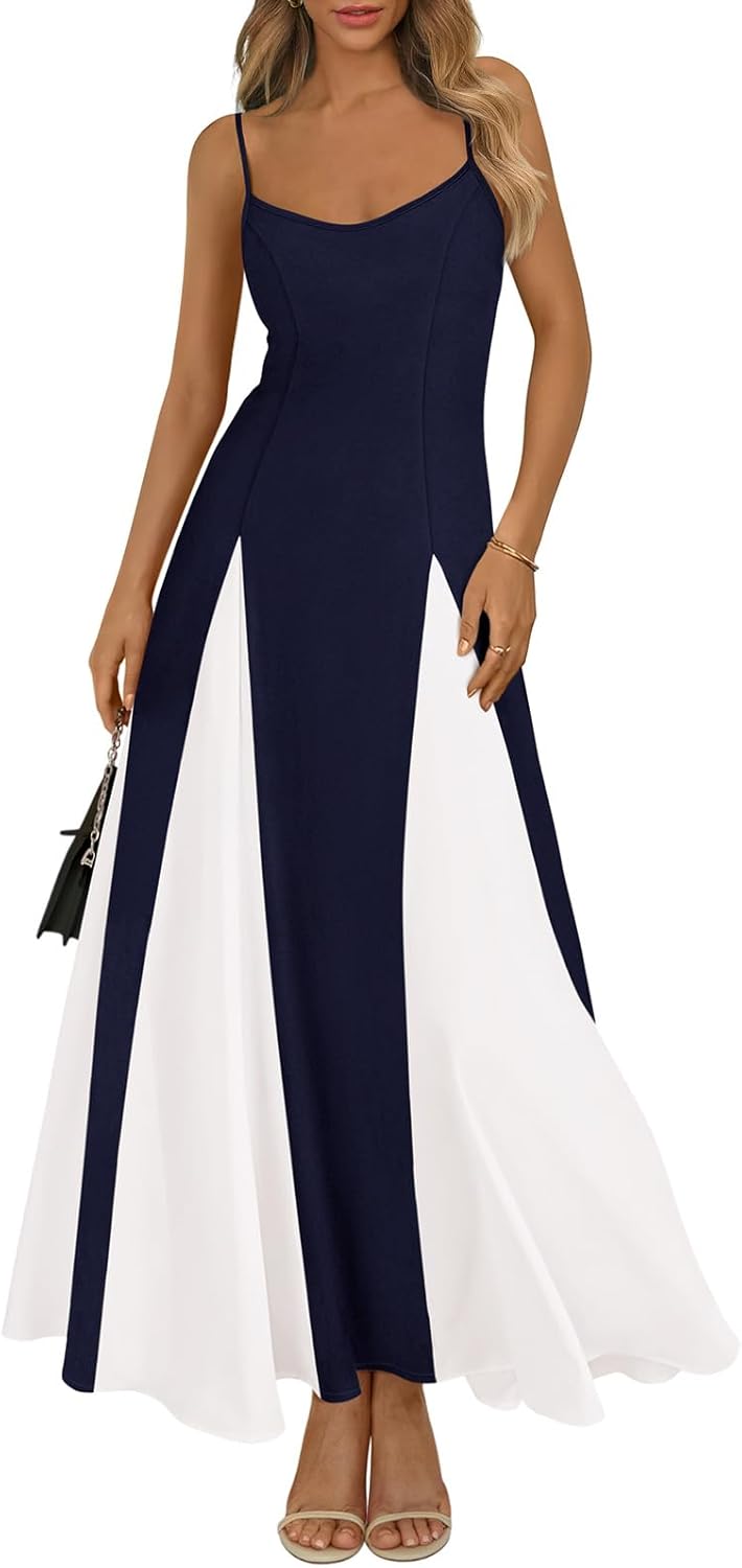 Backless Flowy Maxi Dress Spaghetti Strap Sundress