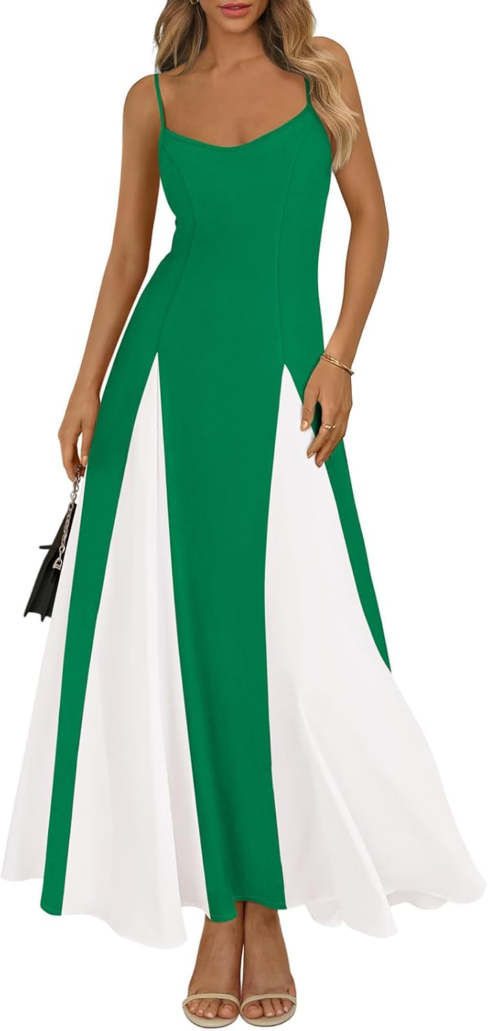 Backless Flowy Maxi Dress Spaghetti Strap Sundress