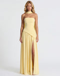 Strapless Halter Slit Maxi Dress