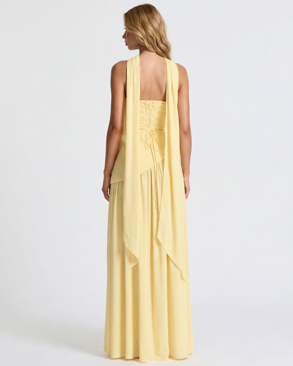 Strapless Halter Slit Maxi Dress