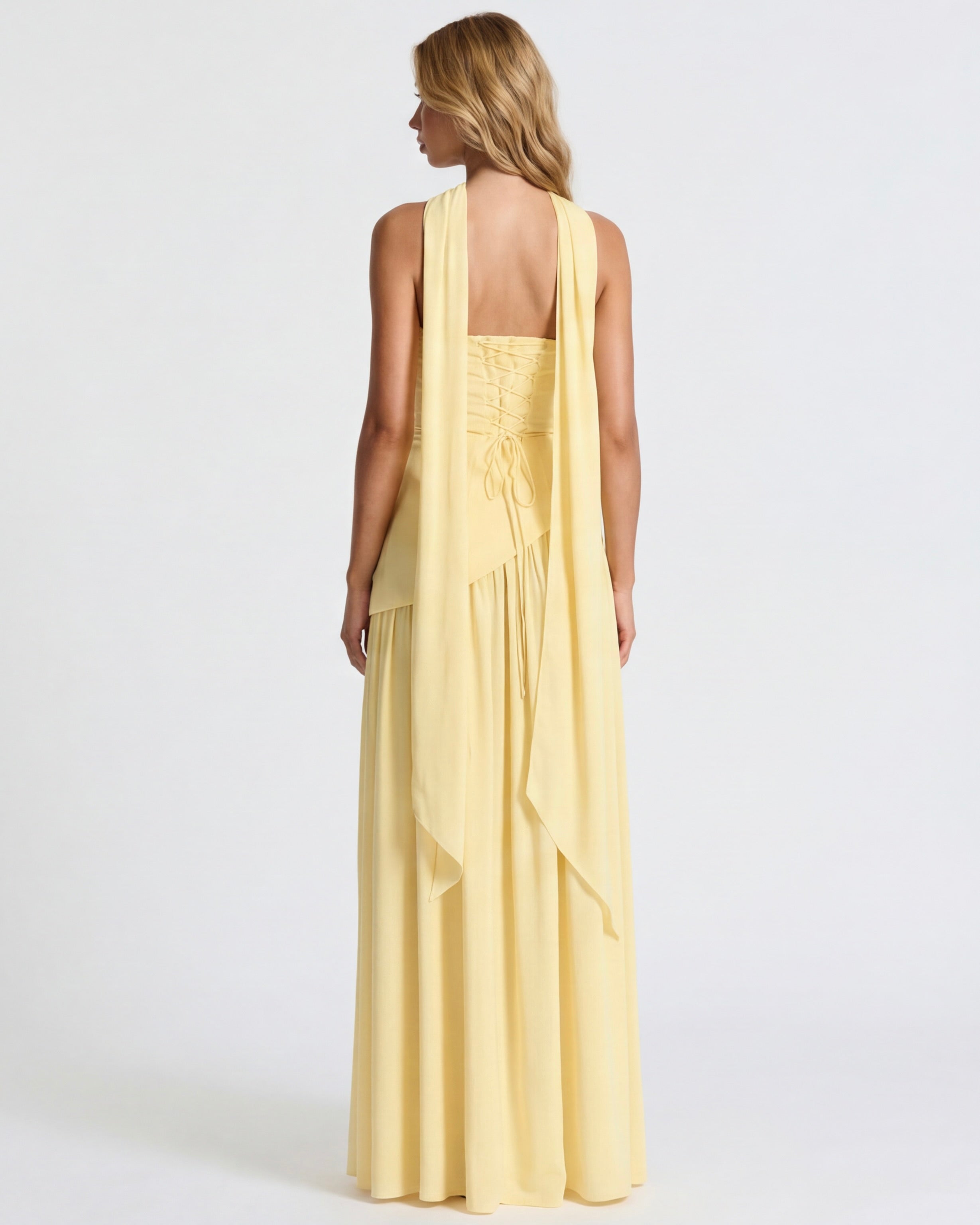 Strapless Halter Slit Maxi Dress