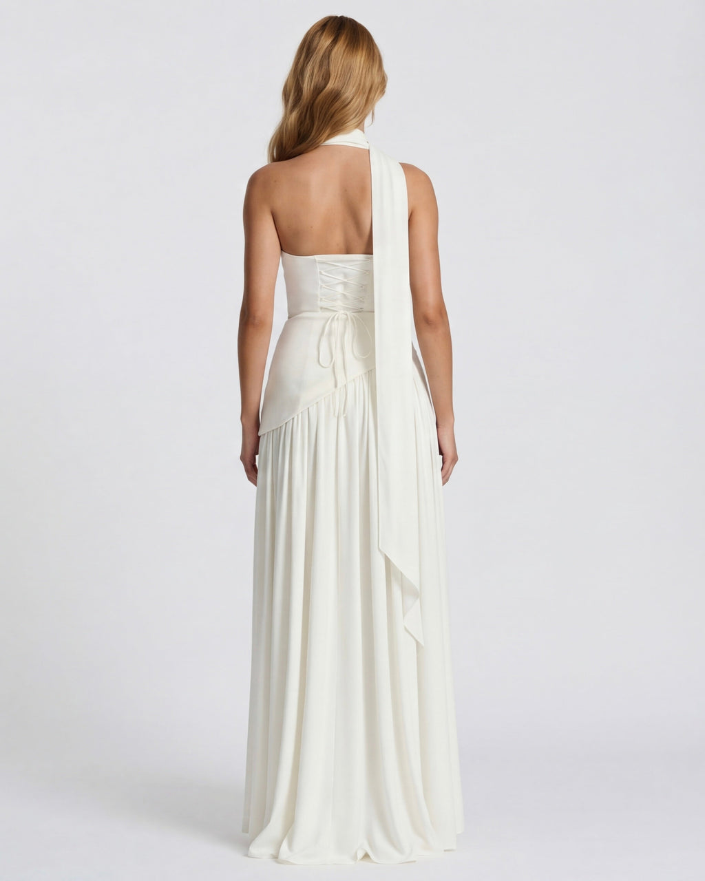 Strapless Halter Slit Maxi Dress