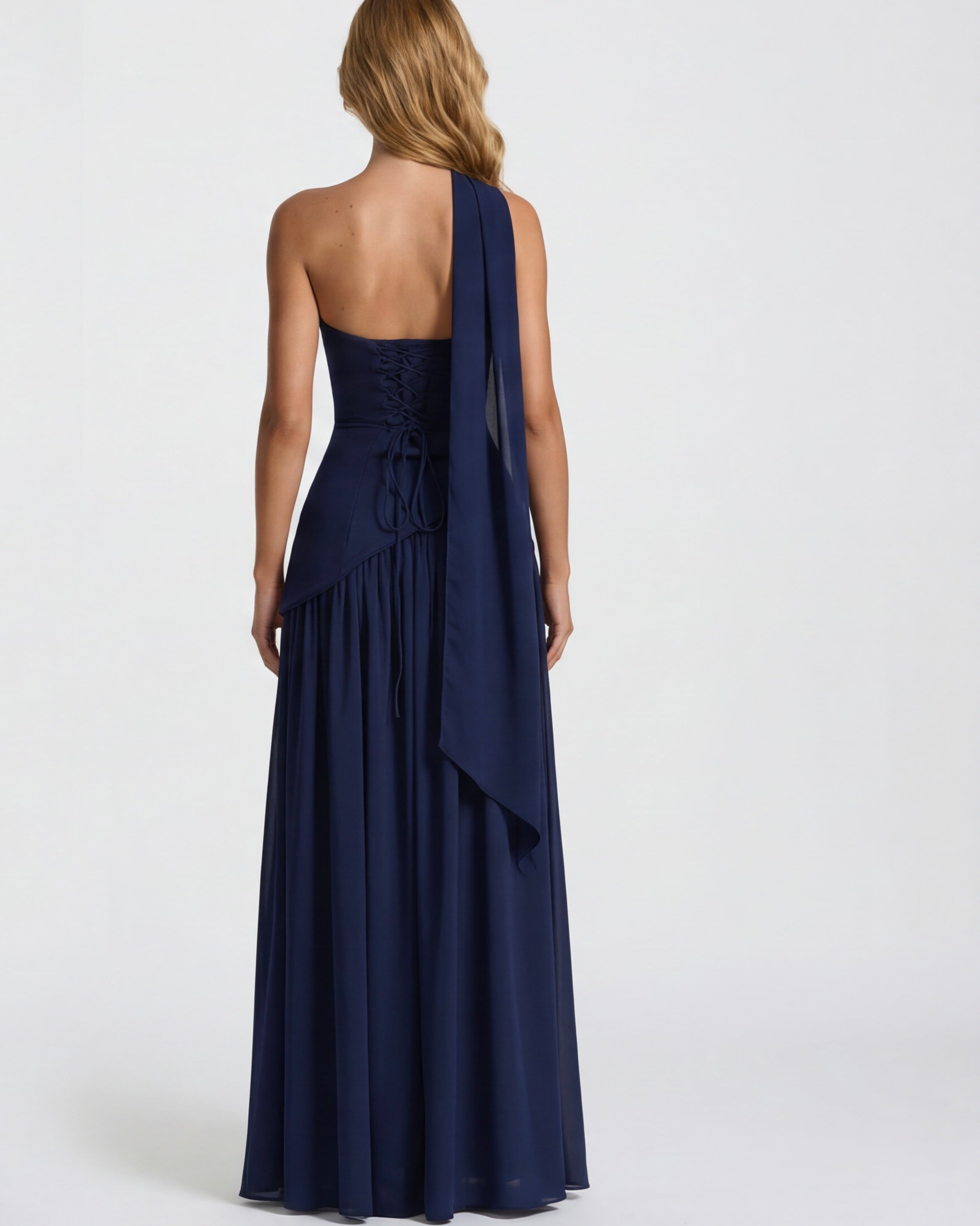 Strapless Halter Slit Maxi Dress