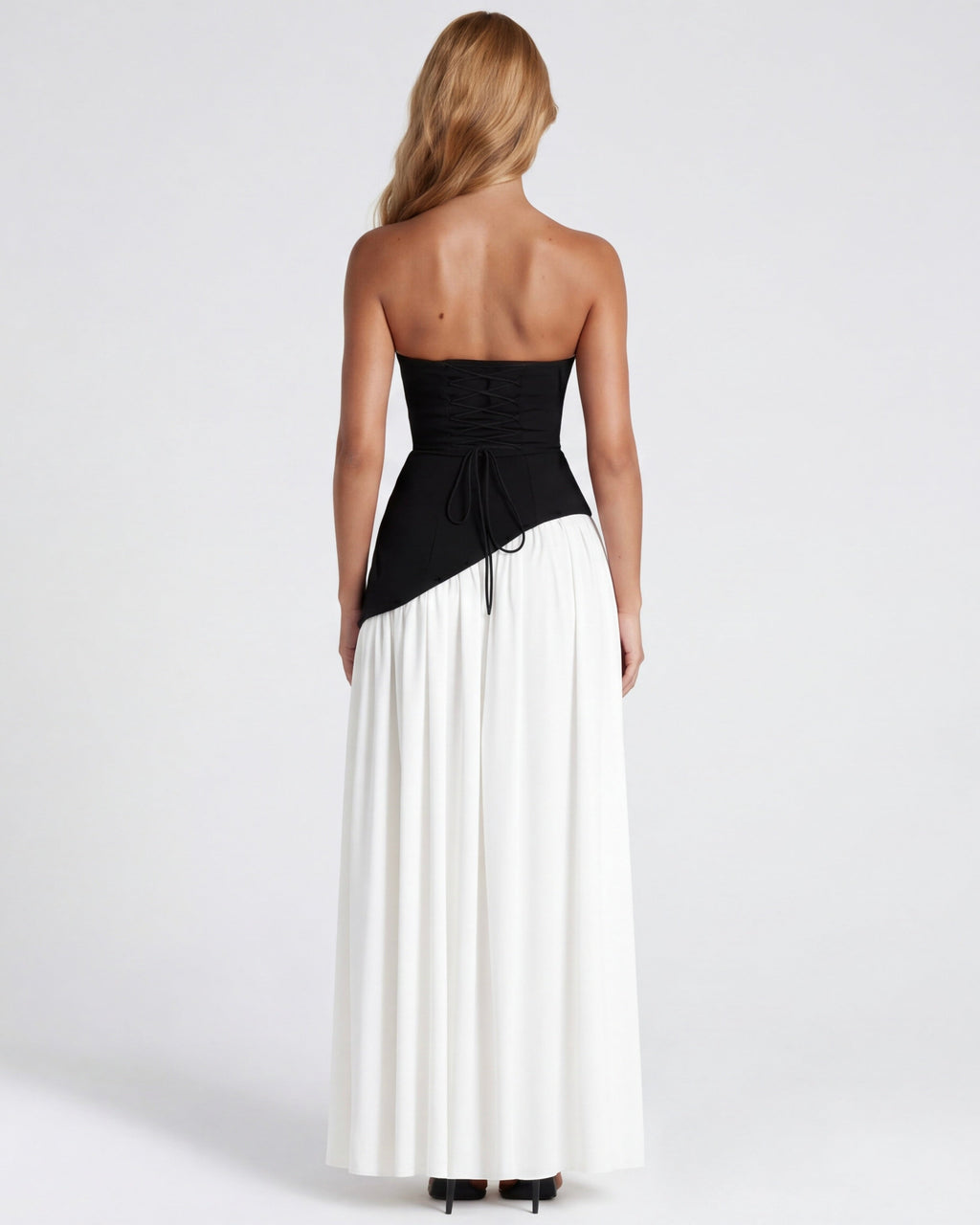 Strapless Halter Slit Maxi Dress