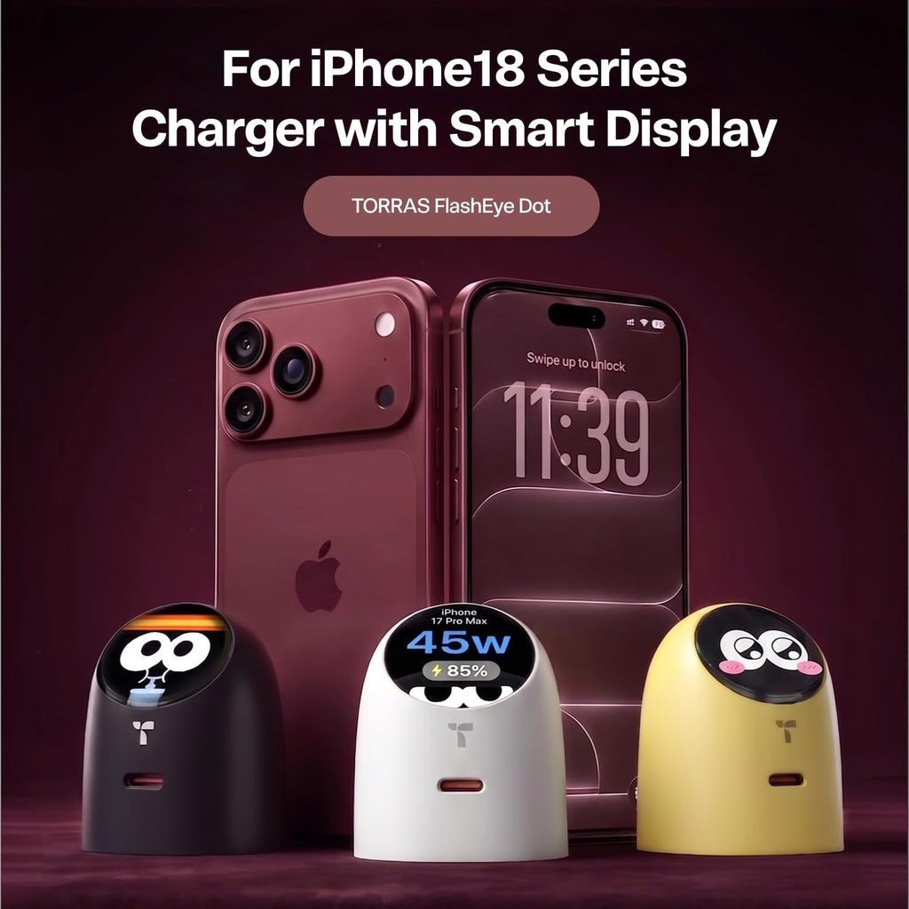 FlashEye Dot for iPhone 18 Pro Max 45W Smart Display Charger