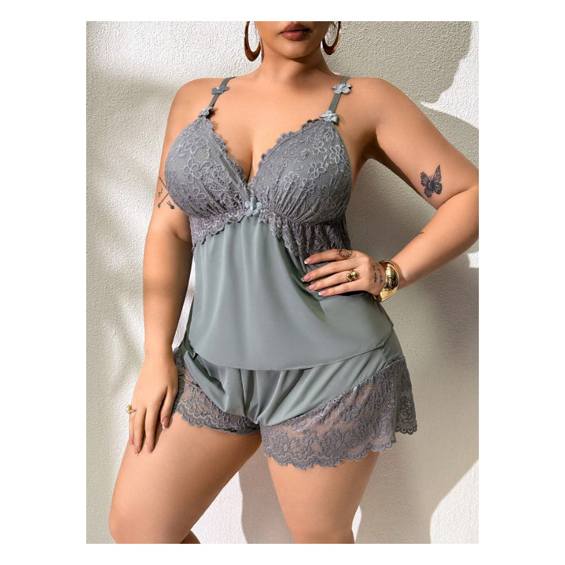 Lace Trim Pajama Set