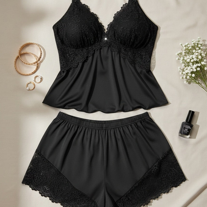 Lace Trim Pajama Set