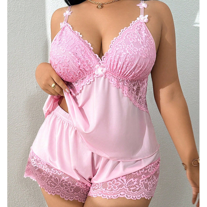 Lace Trim Pajama Set